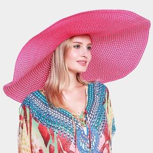 Vibrant Pink Wide-Brim Hat
